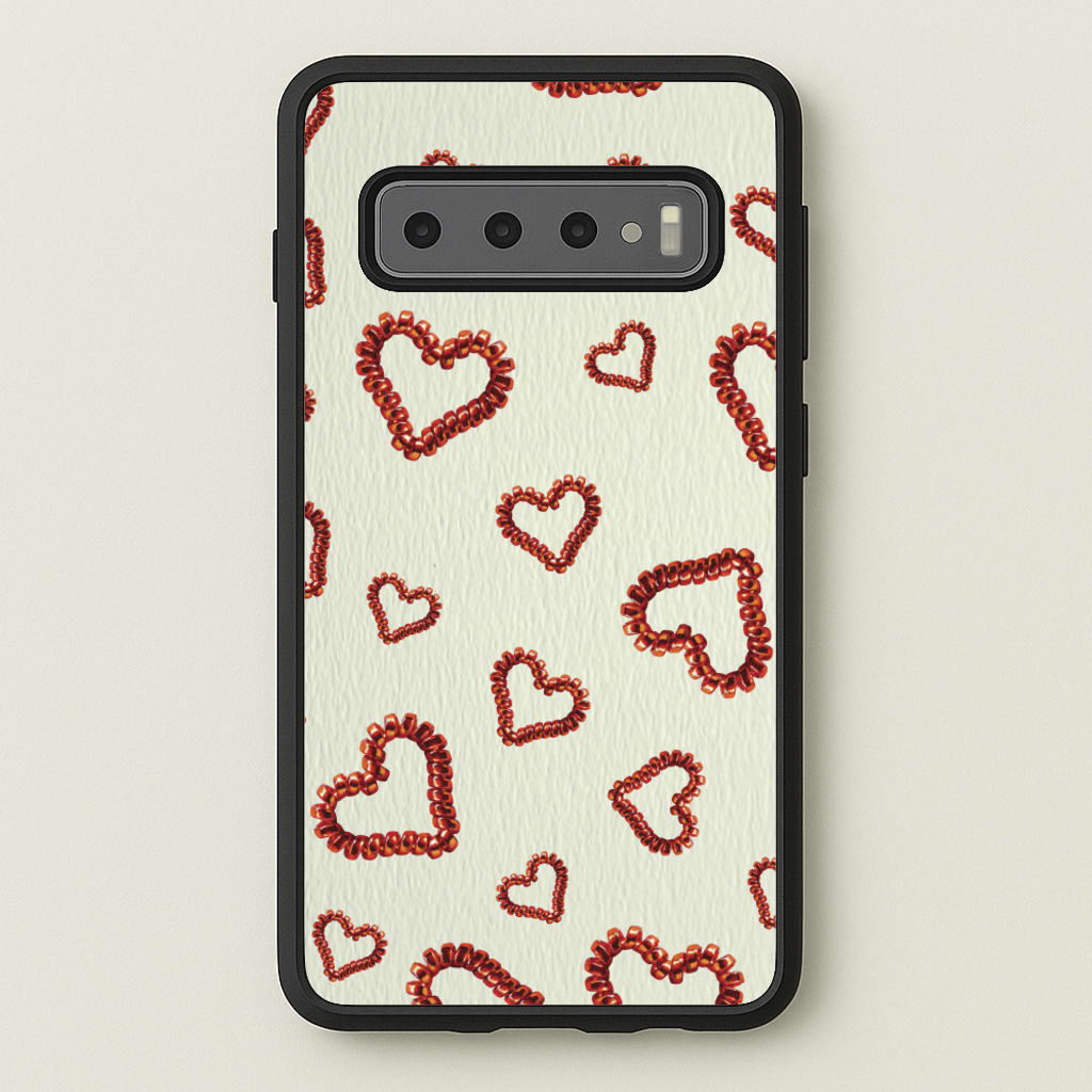 Elastic Hearts Pattern - Clean Girl Aesthetic Phone Case for Galaxy S10 Plus