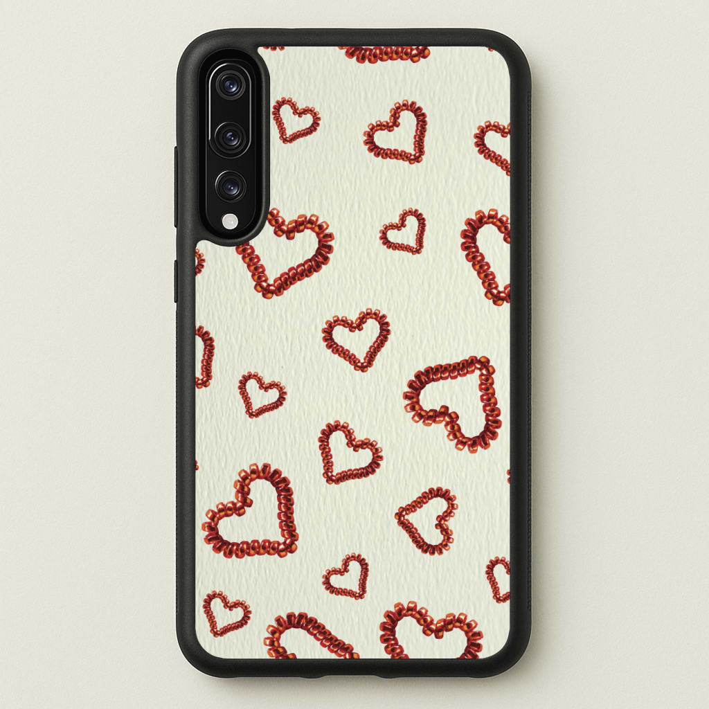 Elastic Hearts Pattern - Clean Girl Aesthetic Phone Case for Huawei P20 Pro