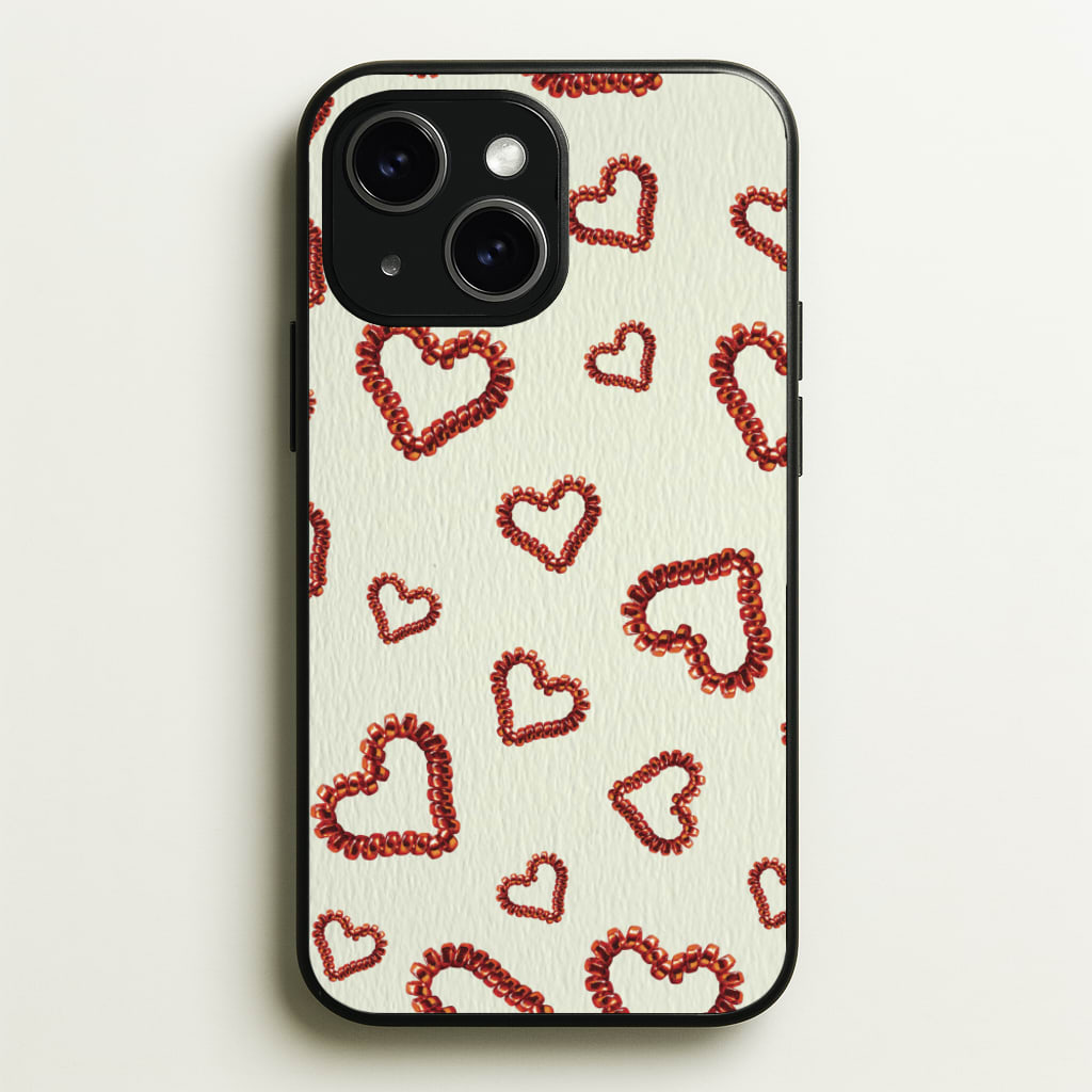 Elastic Hearts Pattern - Clean Girl Aesthetic Phone Case for iPhone 15 Plus