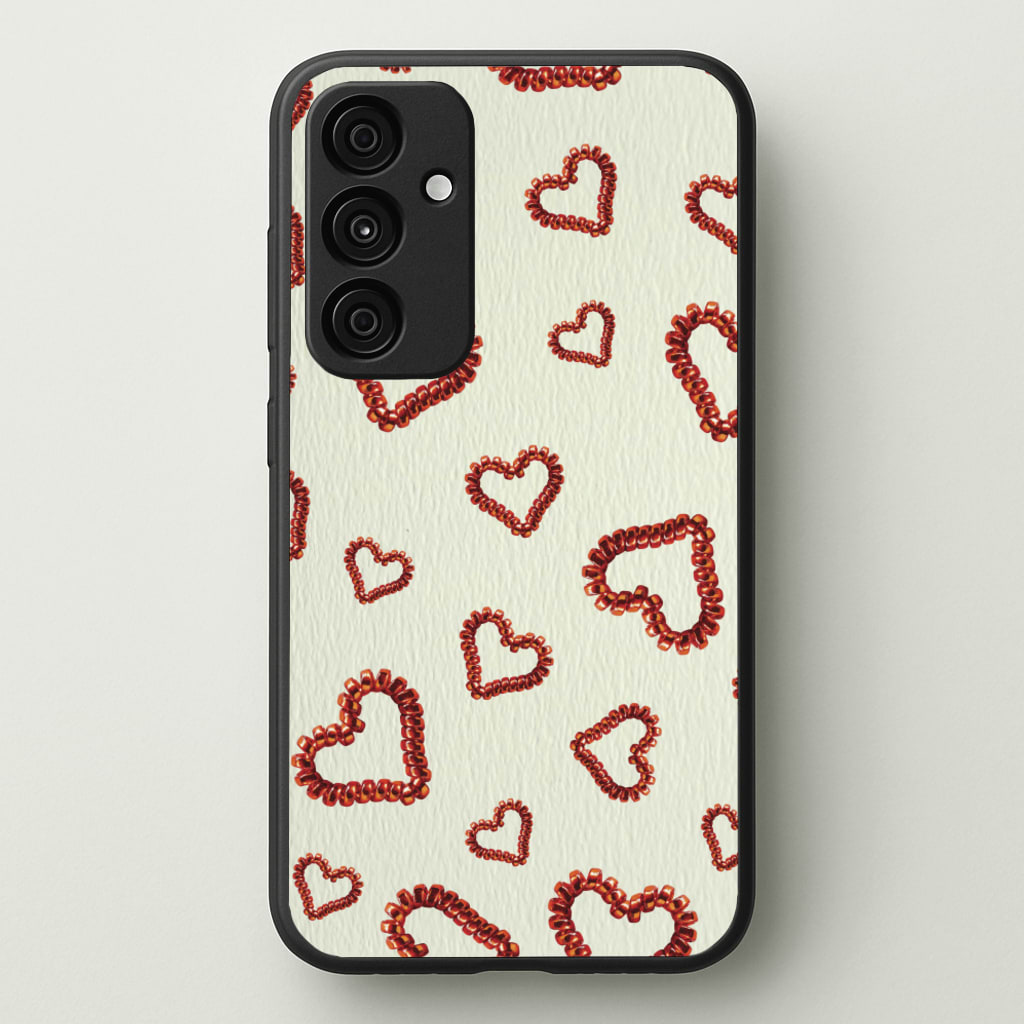 Elastic Hearts Pattern - Clean Girl Aesthetic Phone Case for Galaxy A55