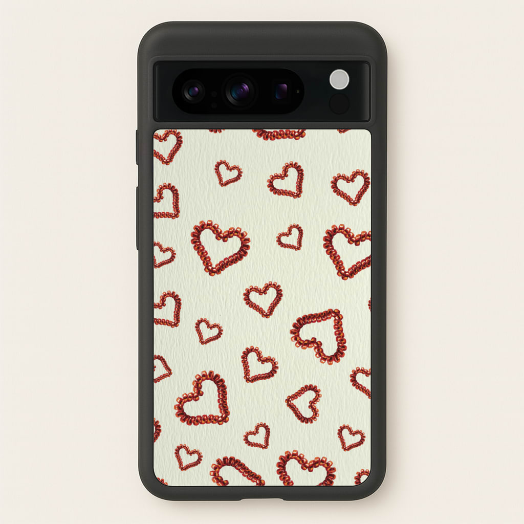 Elastic Hearts Pattern - Clean Girl Aesthetic Phone Case for Google Pixel 8 Pro