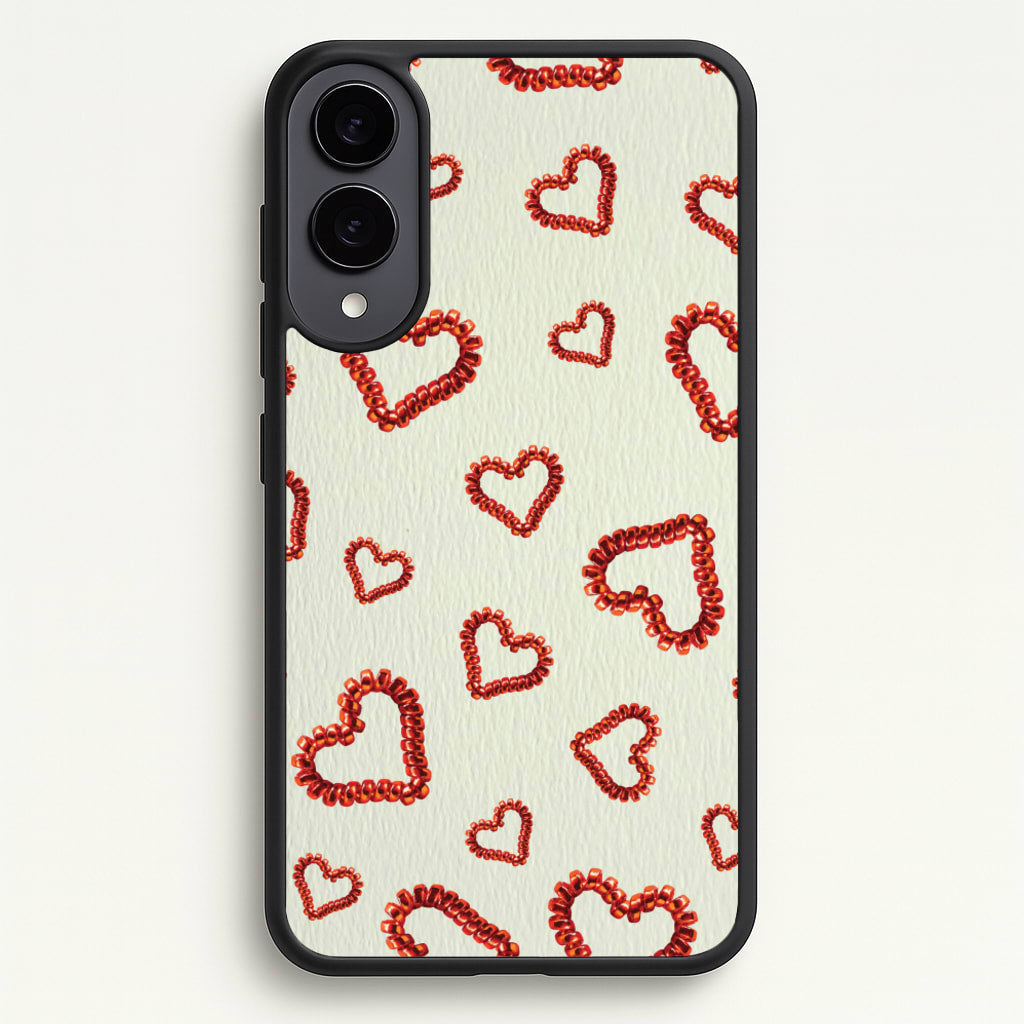 Elastic Hearts Pattern - Clean Girl Aesthetic Phone Case for Galaxy S25 Edge