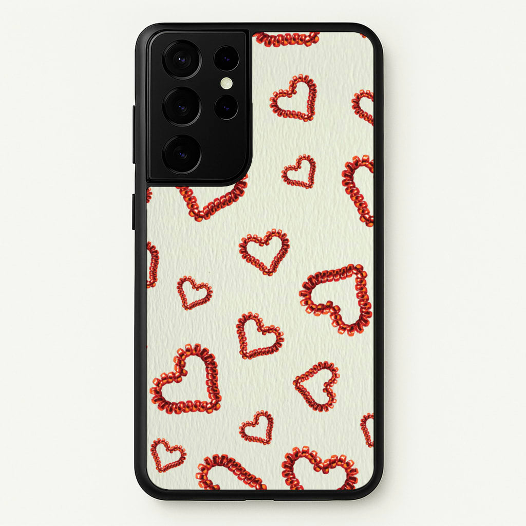 Elastic Hearts Pattern - Clean Girl Aesthetic Phone Case for Galaxy S21 Ultra