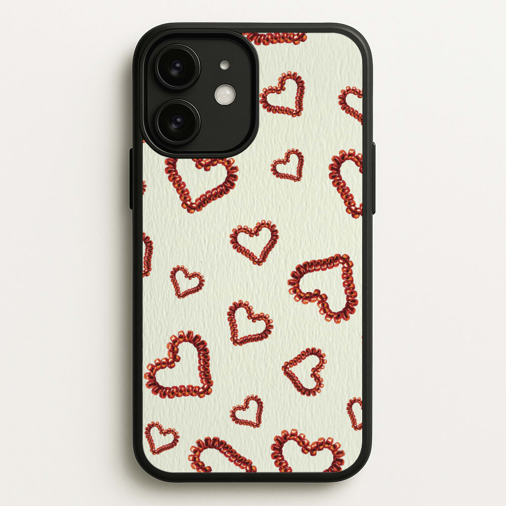 Elastic Hearts Pattern - Clean Girl Aesthetic Phone Case for iPhone 11