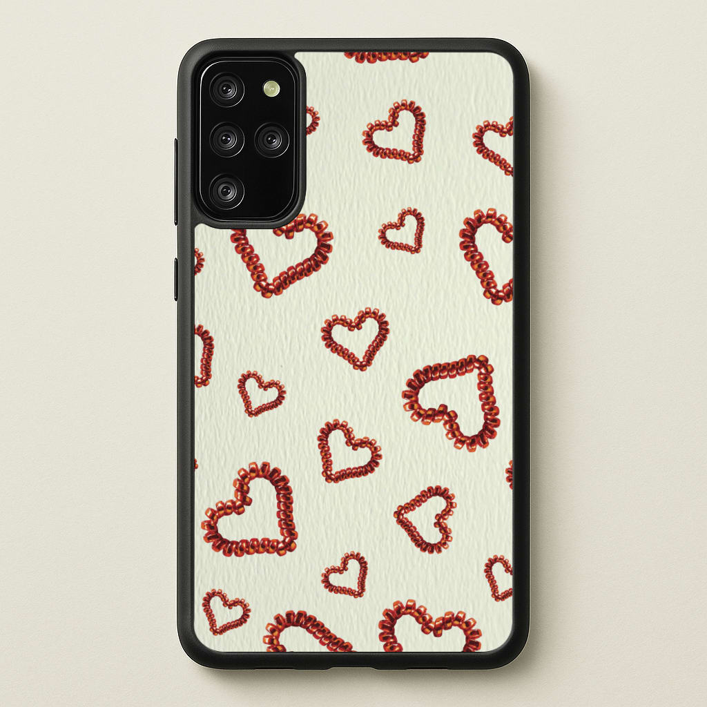 Elastic Hearts Pattern - Clean Girl Aesthetic Phone Case for Galaxy S20 Plus