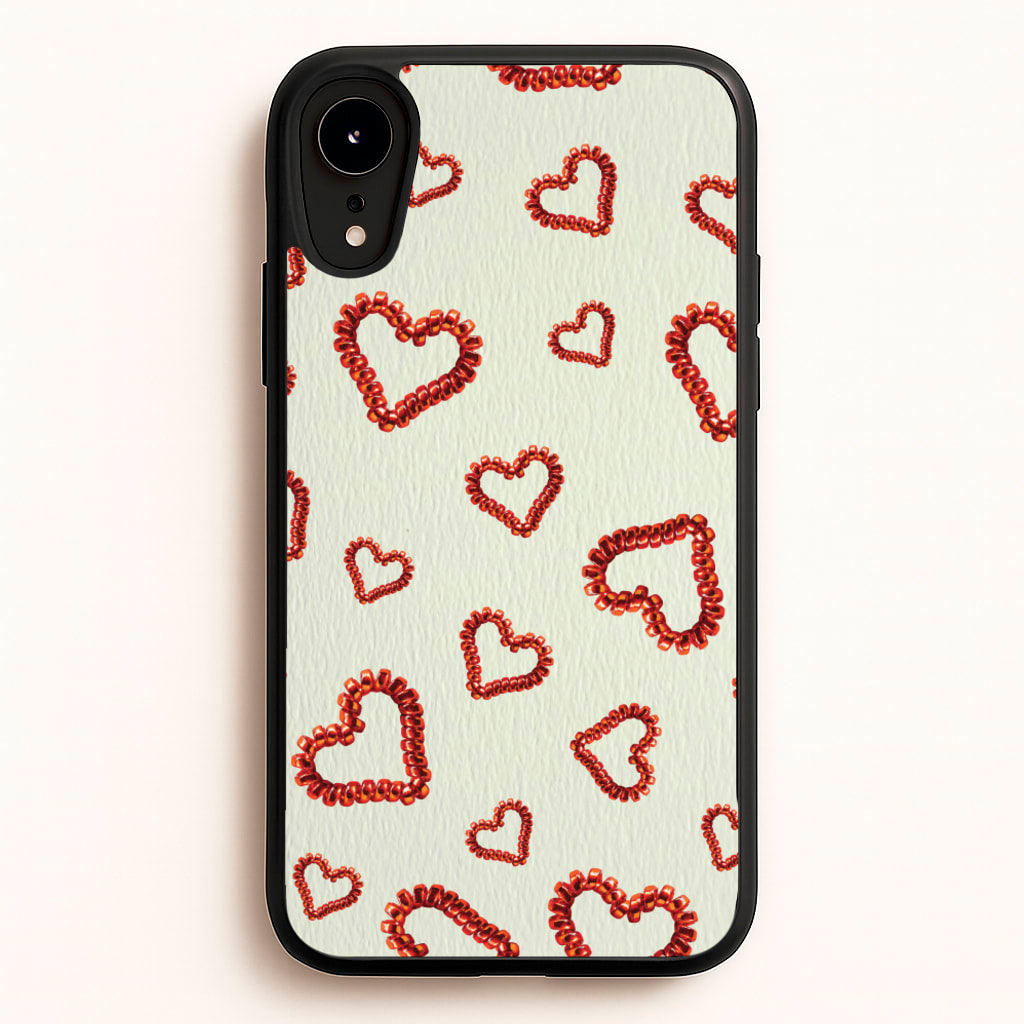 Elastic Hearts Pattern - Clean Girl Aesthetic Phone Case for iPhone XR