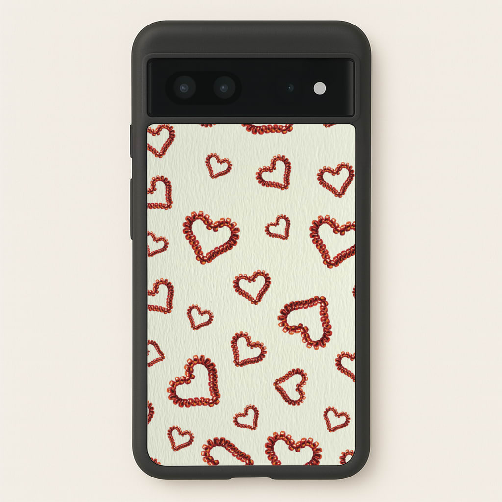 Elastic Hearts Pattern - Clean Girl Aesthetic Phone Case for Google Pixel 7