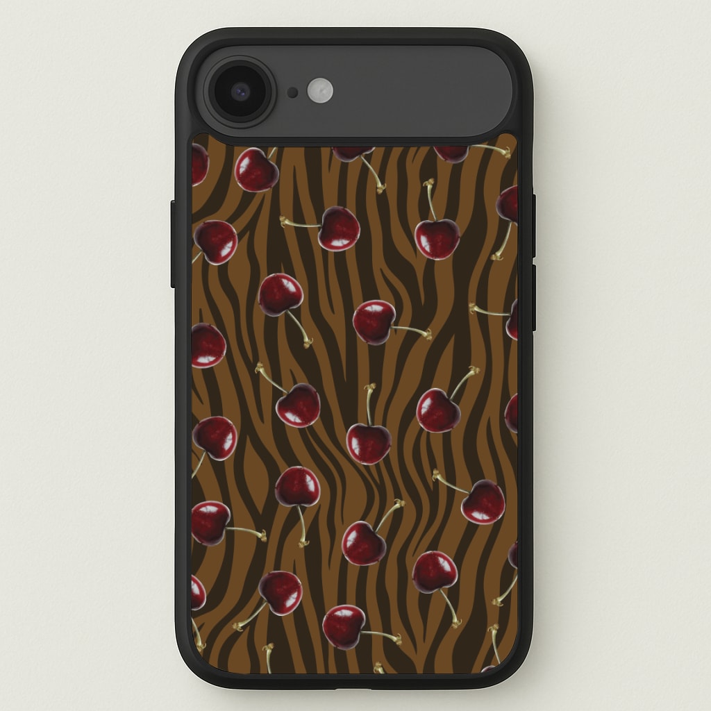 Animal Print With Cherries Pattern Phone Case for iPhone 17 Air