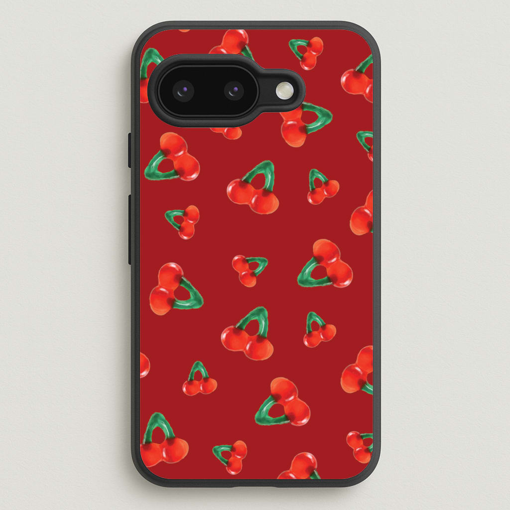 Gummy Cherries Pattern - Clean Girl Aesthetic Phone Case for Google Pixel 9a