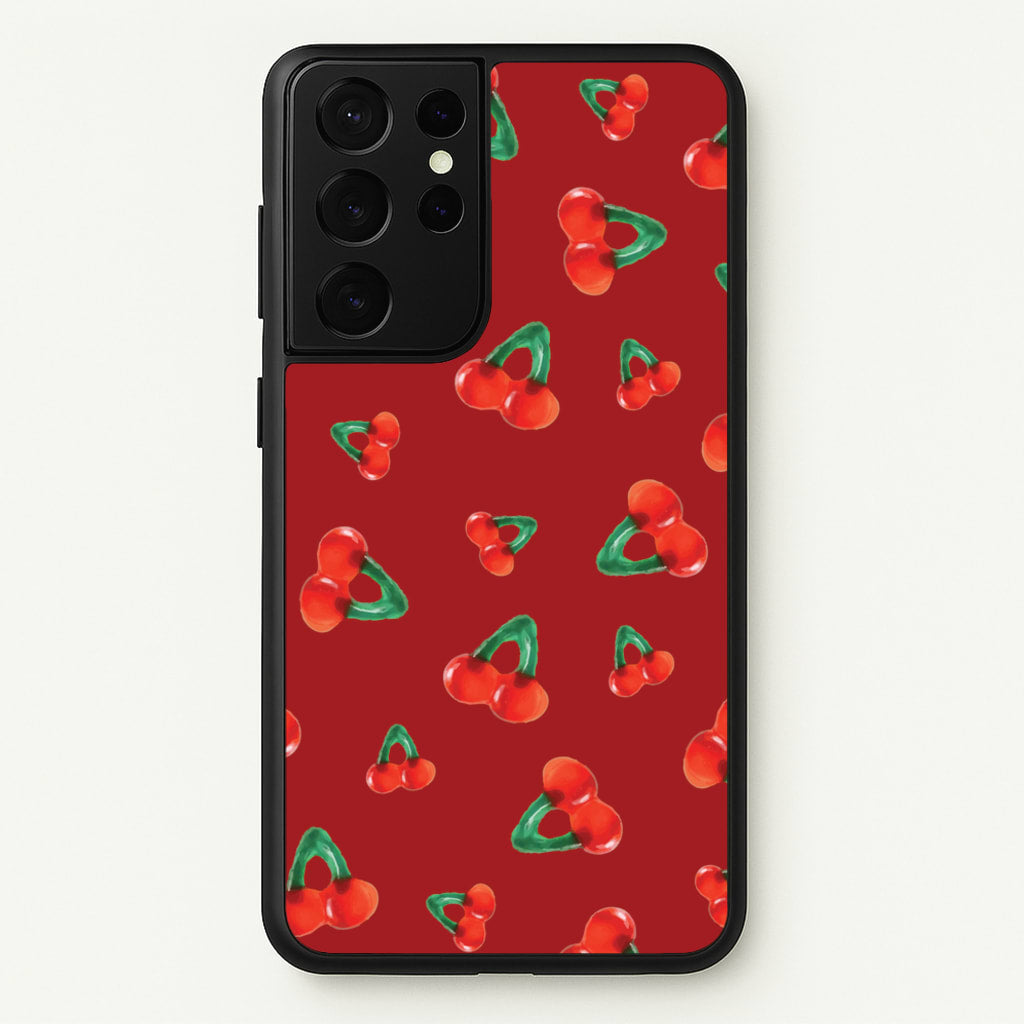 Gummy Cherries Pattern - Clean Girl Aesthetic Phone Case for Galaxy S21 Ultra