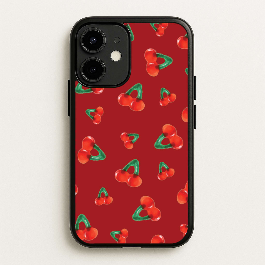 Gummy Cherries Pattern - Clean Girl Aesthetic Phone Case for iPhone 12 / 12 Pro