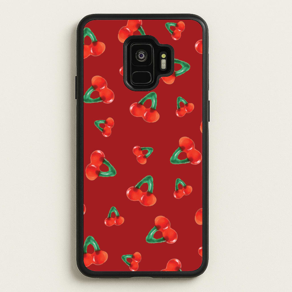 Gummy Cherries Pattern - Clean Girl Aesthetic Phone Case for Galaxy S9