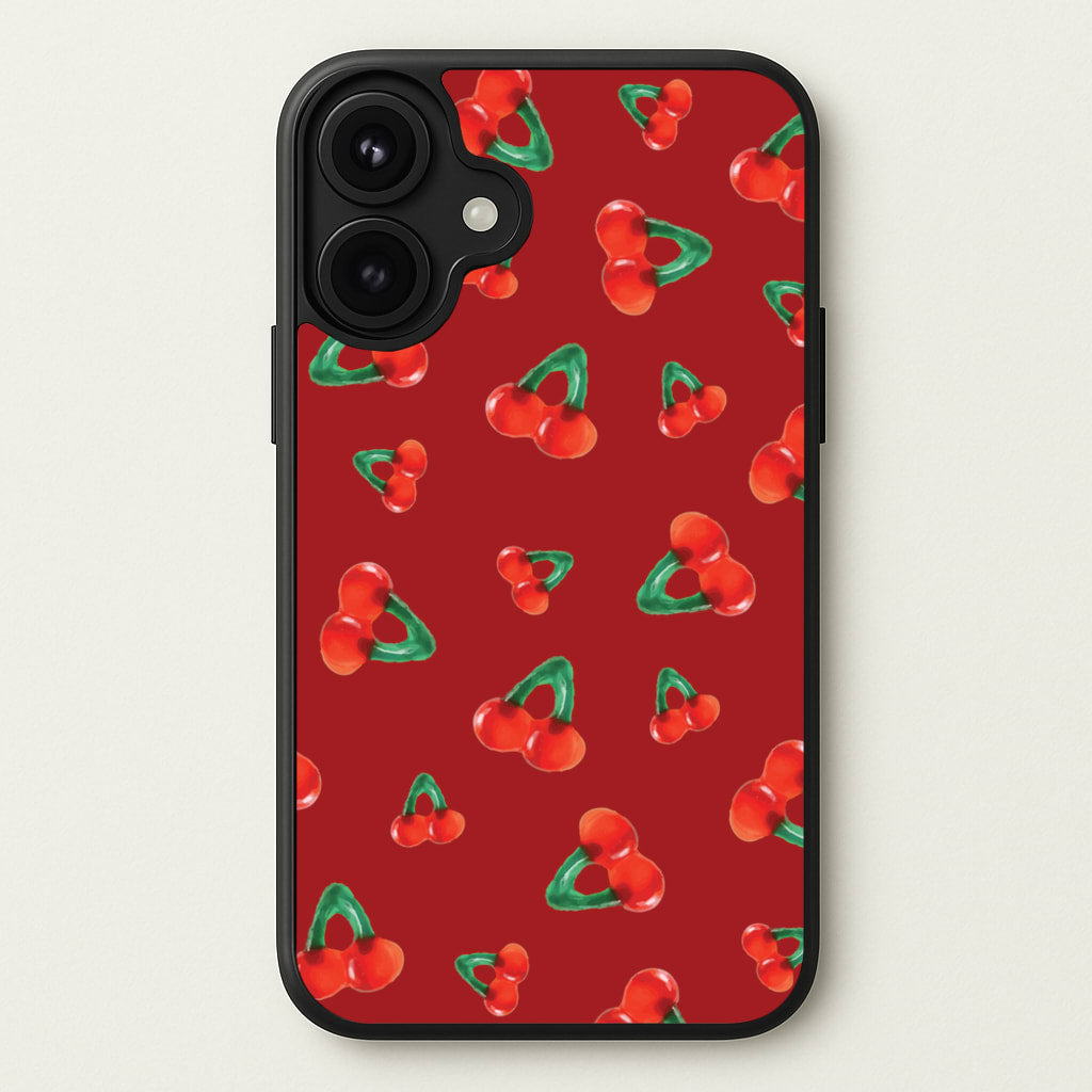 Gummy Cherries Pattern Phone Case for iPhone 17