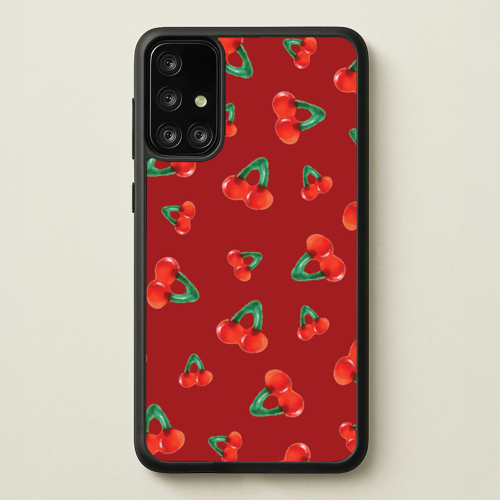 Gummy Cherries Pattern - Clean Girl Aesthetic Phone Case for Galaxy A71