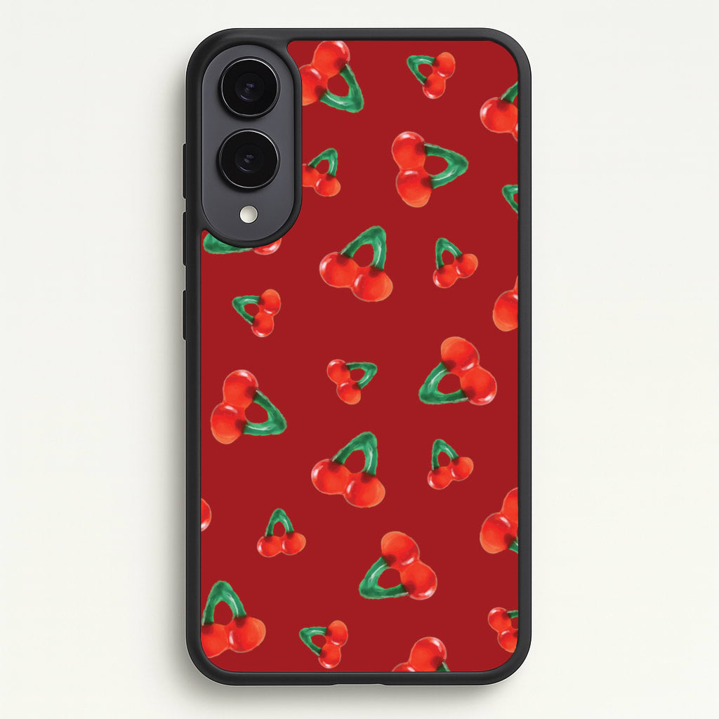 Gummy Cherries Pattern - Clean Girl Aesthetic Phone Case for Galaxy S25 Edge