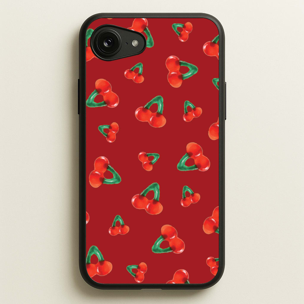 Gummy Cherries Pattern - Clean Girl Aesthetic Phone Case for iPhone 16e