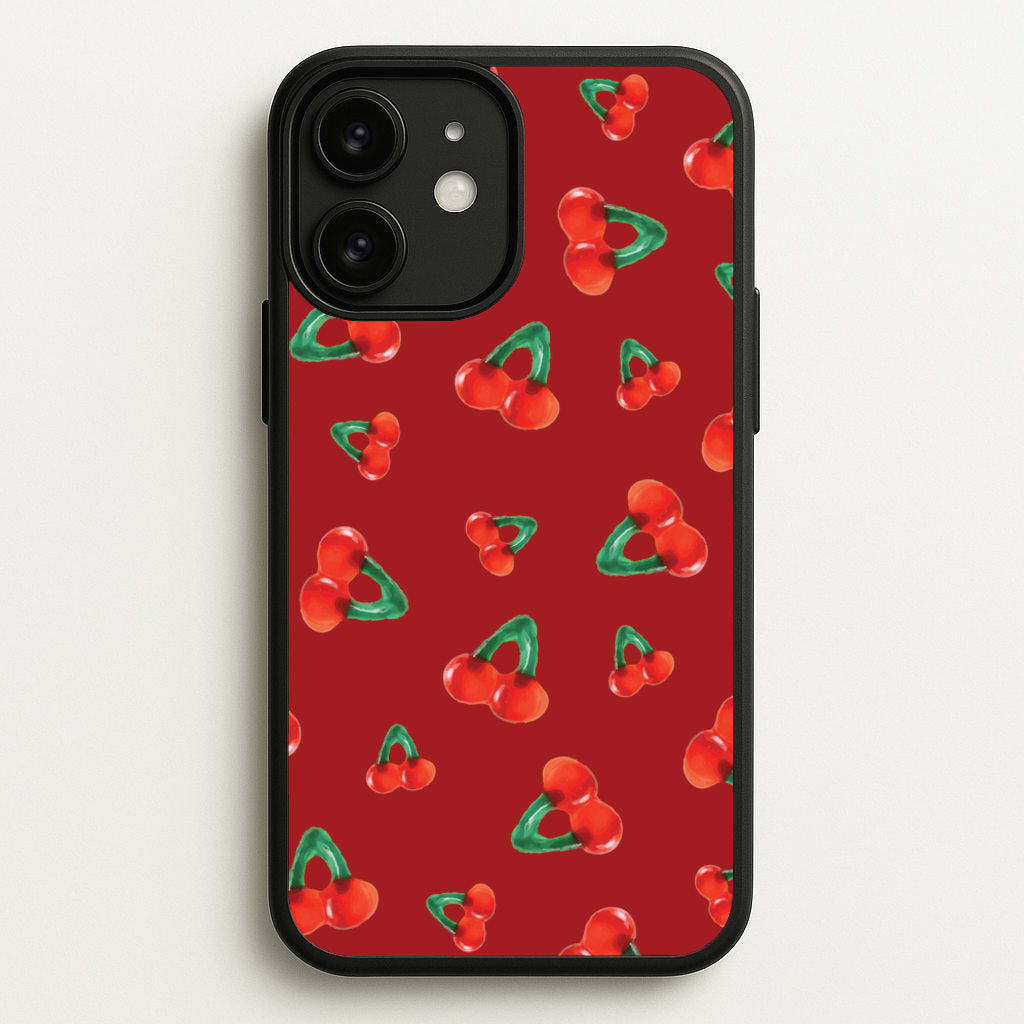 Gummy Cherries Pattern - Clean Girl Aesthetic Phone Case for iPhone 11