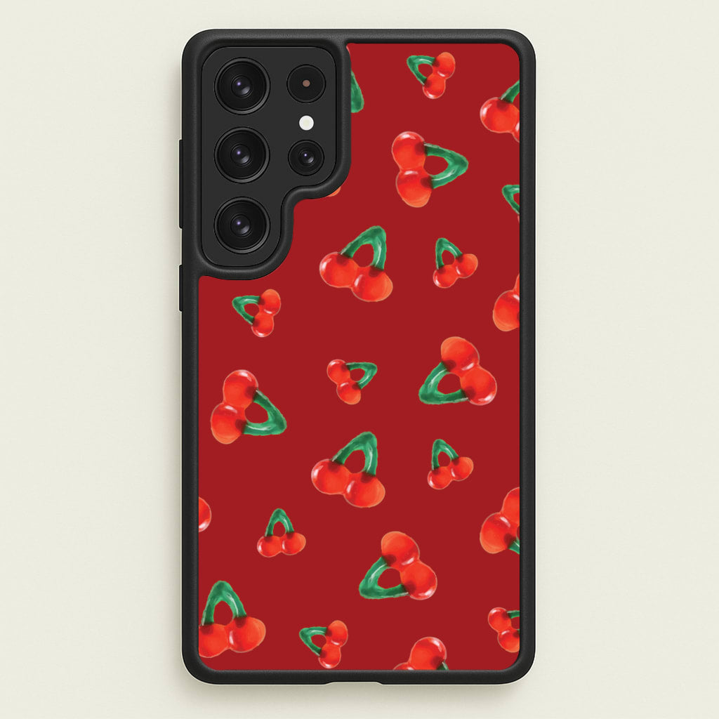 Gummy Cherries Pattern - Clean Girl Aesthetic Phone Case for Galaxy S22 Ultra