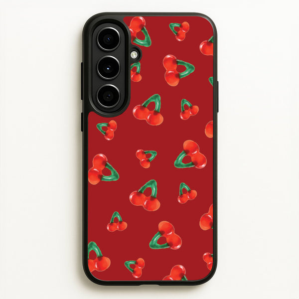 Gummy Cherries Pattern - Clean Girl Aesthetic Phone Case for Galaxy A56
