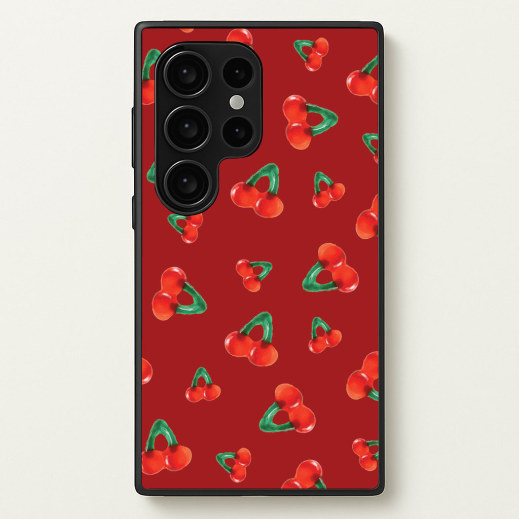Gummy Cherries Pattern - Clean Girl Aesthetic Phone Case for Galaxy S24 Ultra