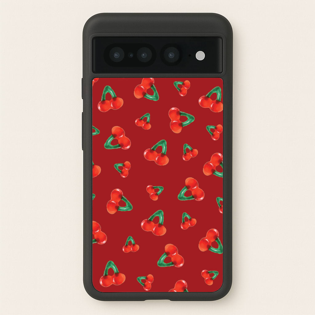 Gummy Cherries Pattern - Clean Girl Aesthetic Phone Case for Google Pixel 7 Pro