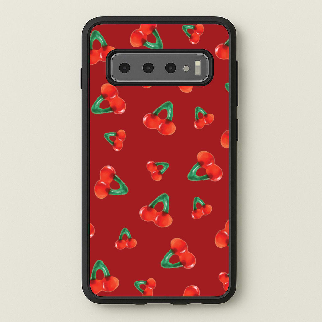 Gummy Cherries Pattern - Clean Girl Aesthetic Phone Case for Galaxy S10 Plus