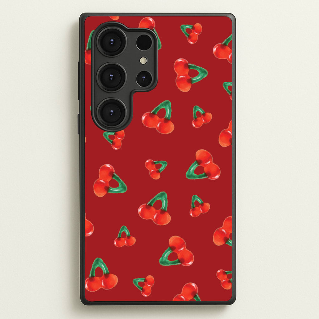 Gummy Cherries Pattern - Clean Girl Aesthetic Phone Case for Galaxy S25 Ultra
