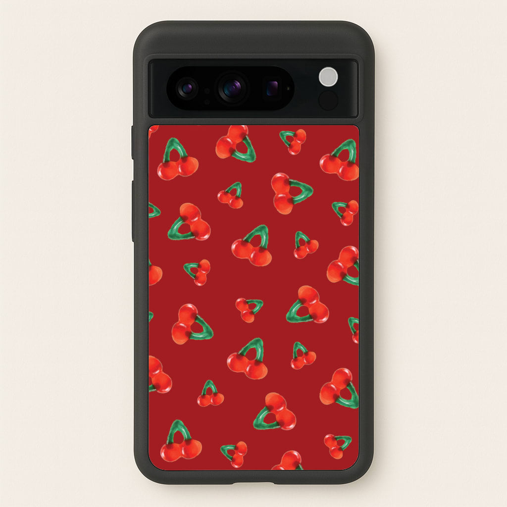 Gummy Cherries Pattern - Clean Girl Aesthetic Phone Case for Google Pixel 8 Pro