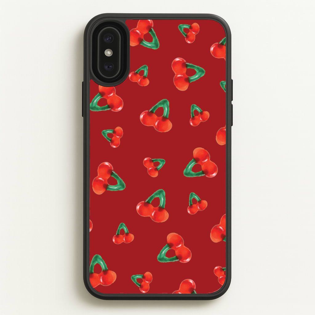 Gummy Cherries Pattern - Clean Girl Aesthetic Phone Case for iPhone XS Max