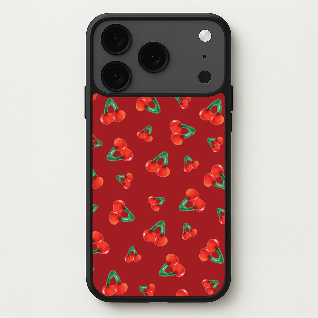 Gummy Cherries Pattern Phone Case for iPhone 17 Pro Max