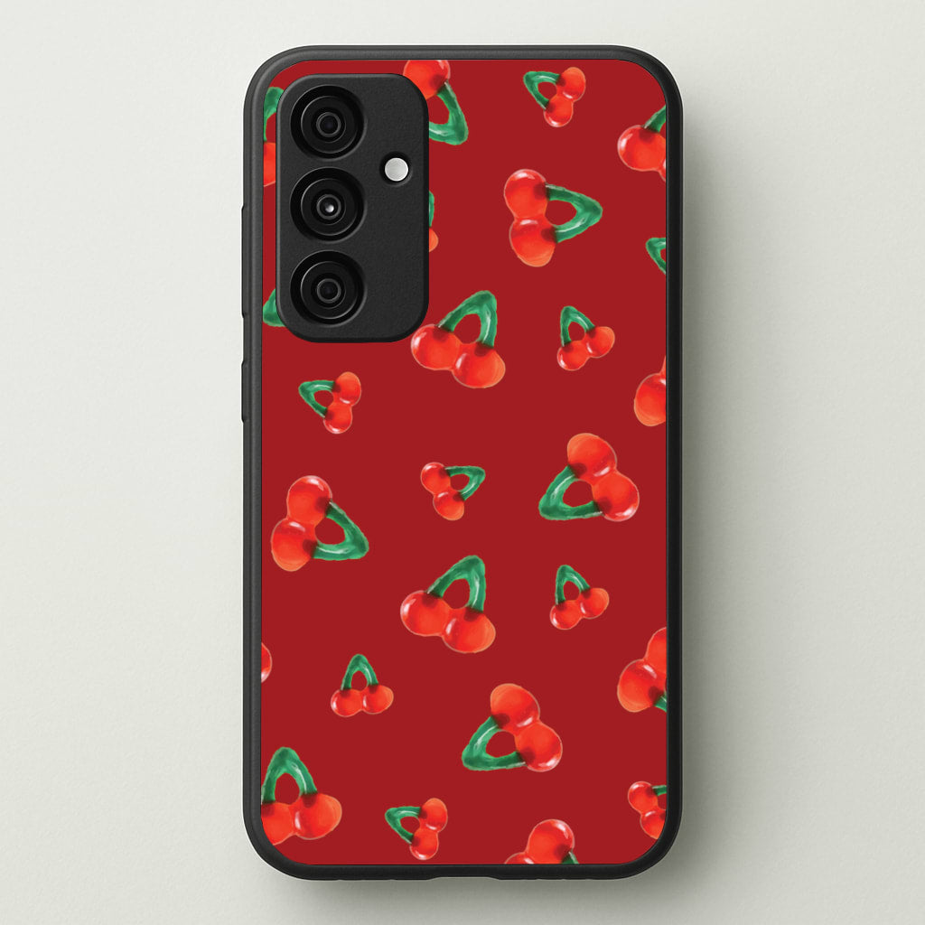 Gummy Cherries Pattern - Clean Girl Aesthetic Phone Case for Galaxy A55