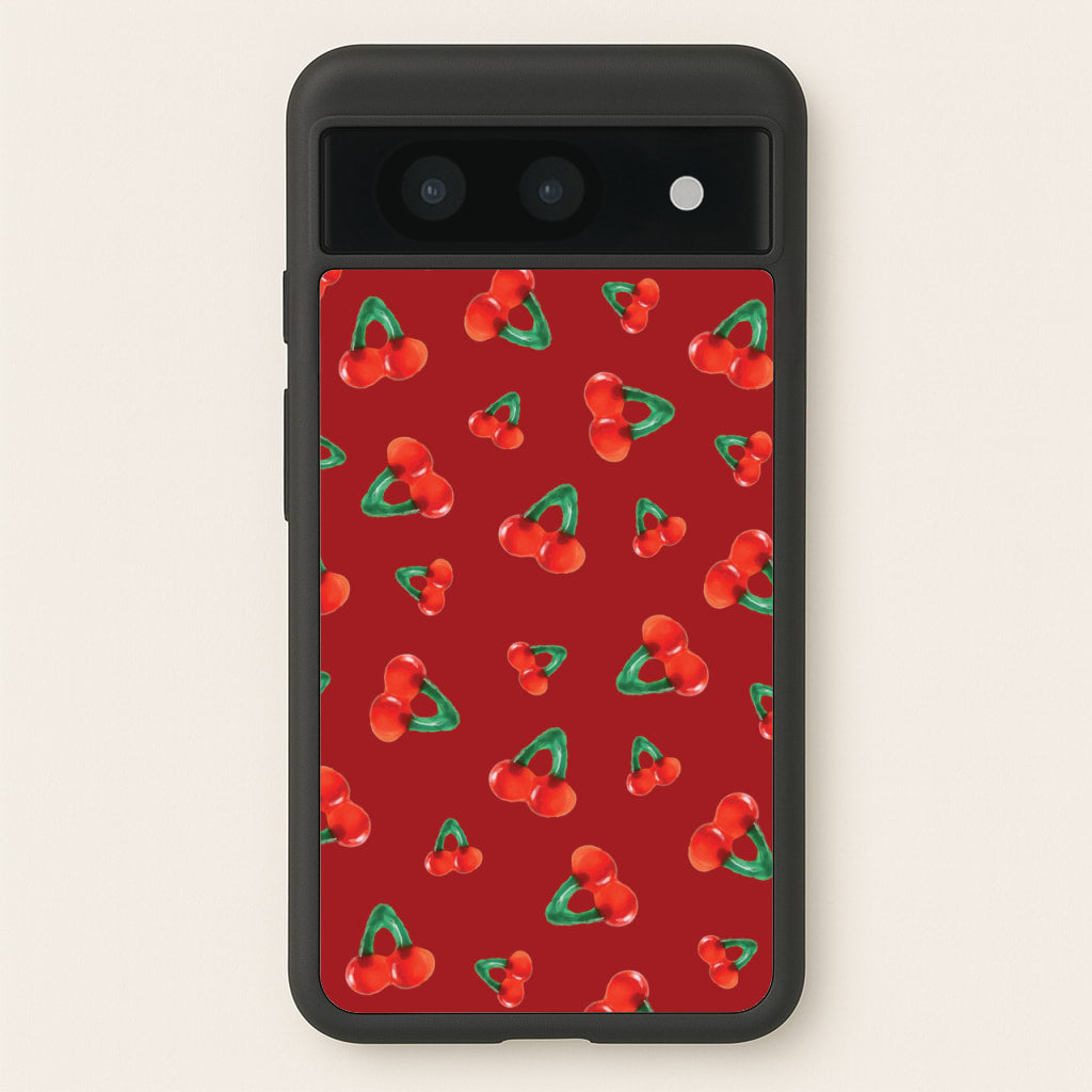 Gummy Cherries Pattern - Clean Girl Aesthetic Phone Case for Google Pixel 8a