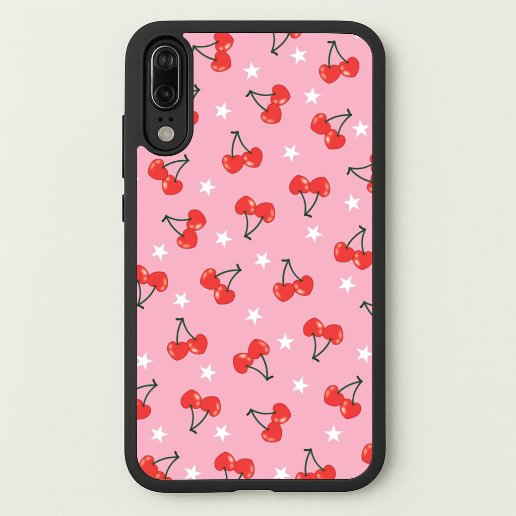 Heart Cherries And Stars Pattern - Clean Girl Aesthetic Phone Case for Huawei P20