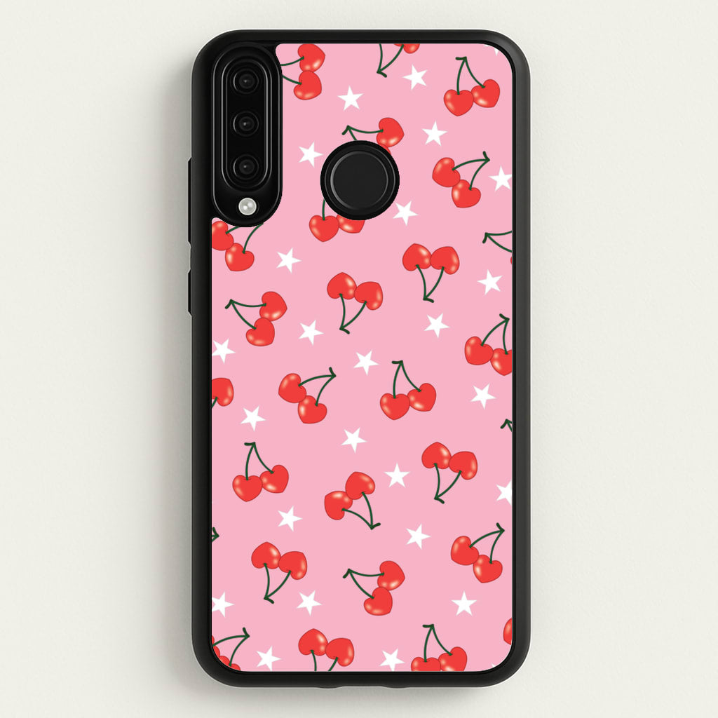 Heart Cherries And Stars Pattern - Clean Girl Aesthetic Phone Case for Huawei P30 Lite
