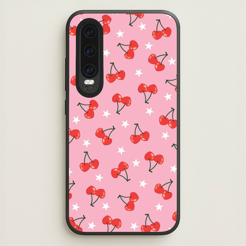 Heart Cherries And Stars Pattern - Clean Girl Aesthetic Phone Case for Huawei P30
