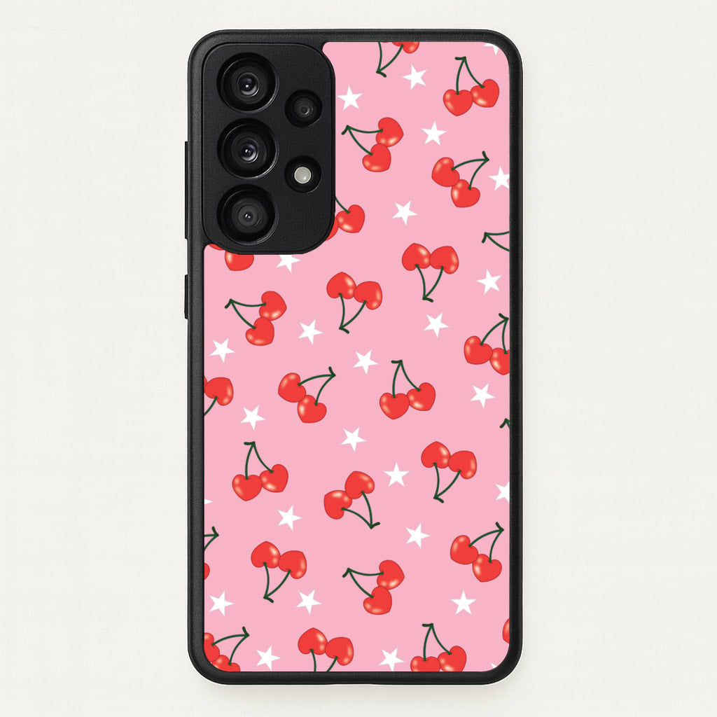 Heart Cherries And Stars Pattern - Clean Girl Aesthetic Phone Case for Galaxy A33