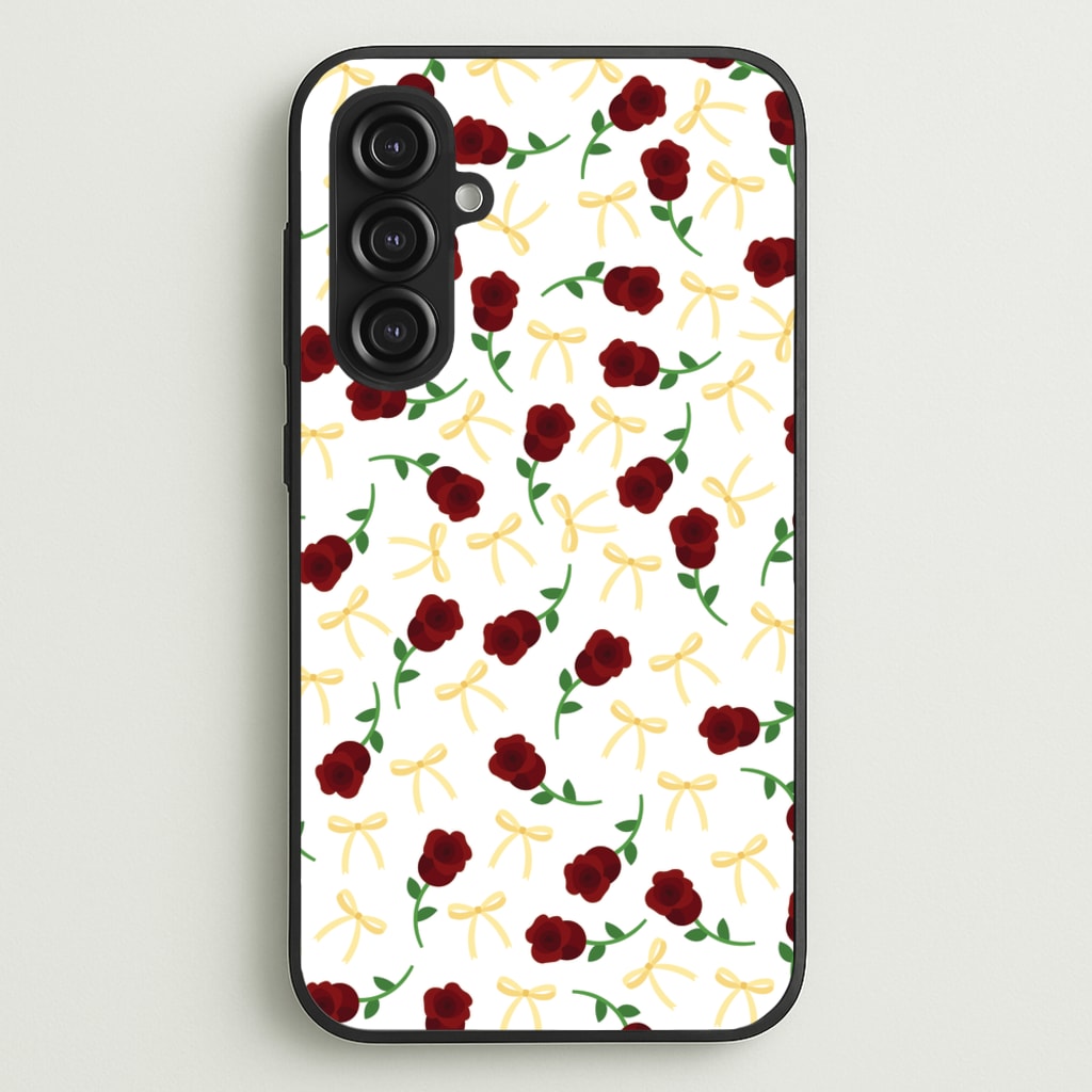 Roses And Bows Pattern - Clean Girl Aesthetic Phone Case for Galaxy S23FE