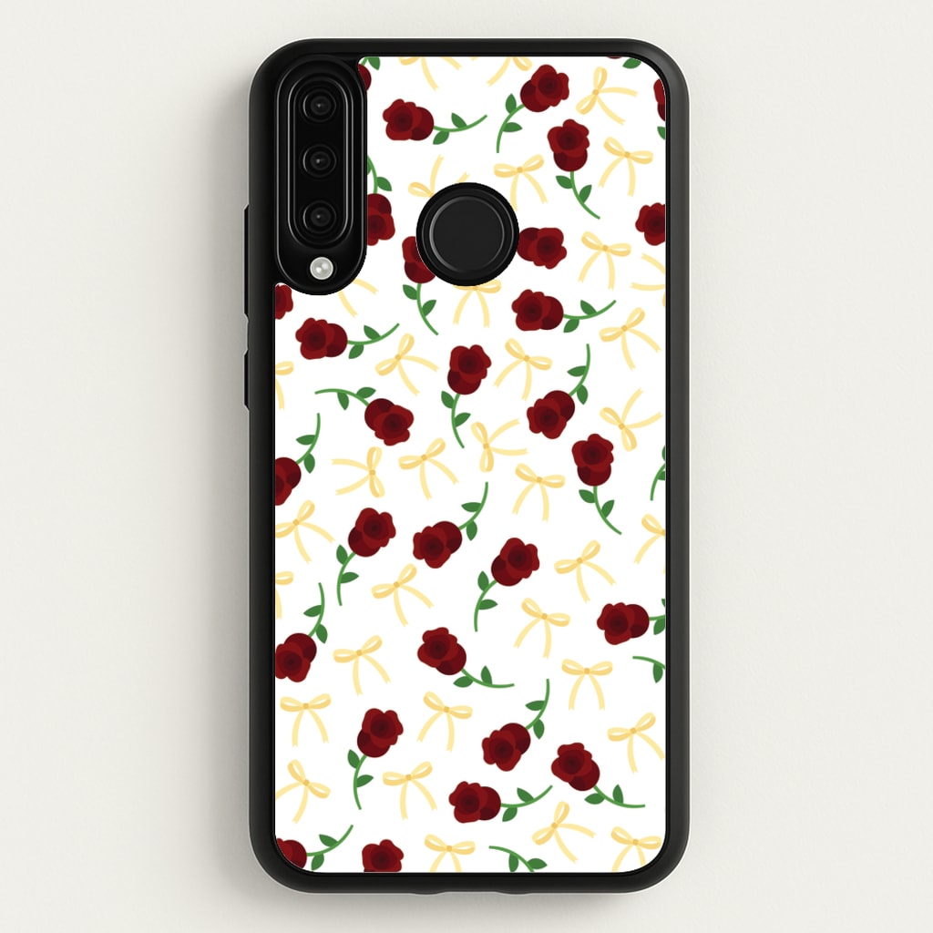 Roses And Bows Pattern - Clean Girl Aesthetic Phone Case for Huawei P30 Lite