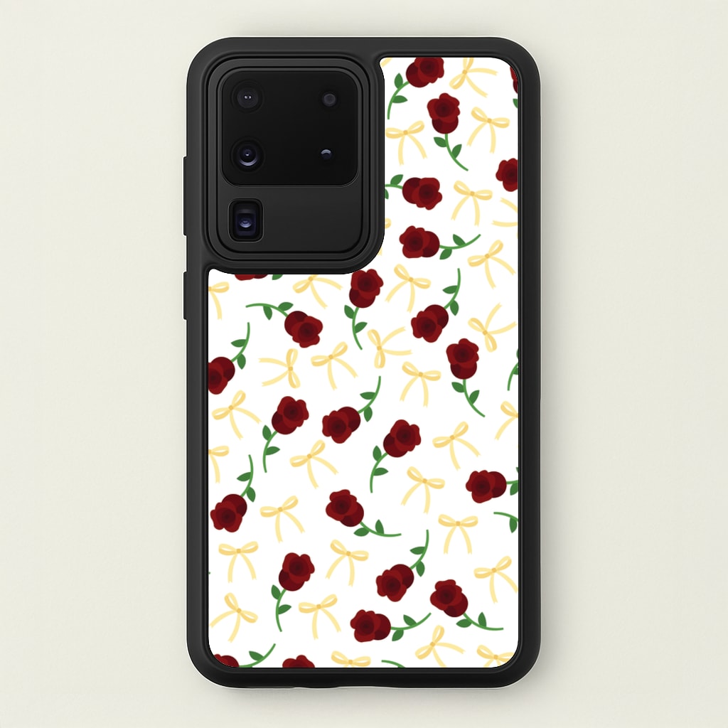 Roses And Bows Pattern - Clean Girl Aesthetic Phone Case for Galaxy S20 Ultra