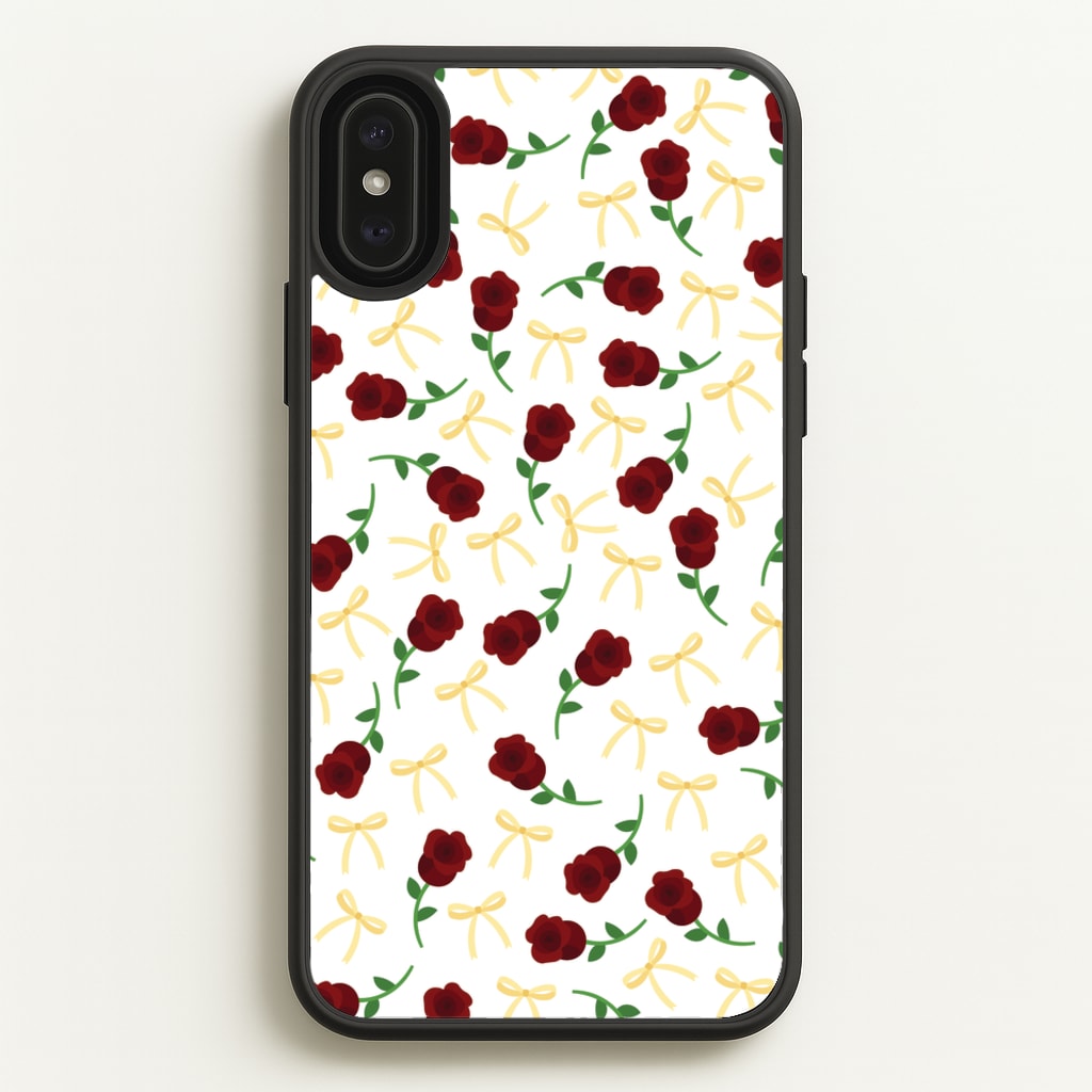 Roses And Bows Pattern - Clean Girl Aesthetic Phone Case for iPhone XS Max