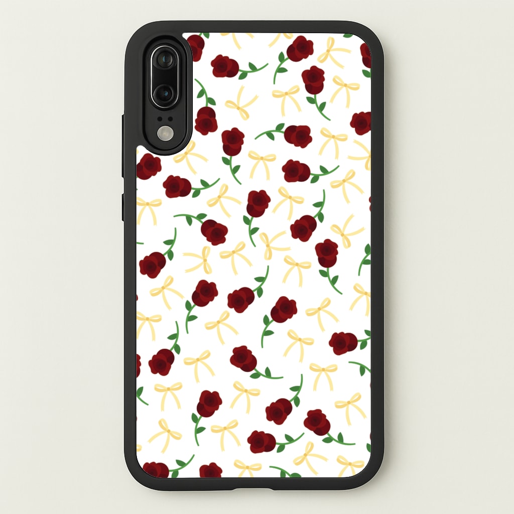 Roses And Bows Pattern - Clean Girl Aesthetic Phone Case for Huawei P20