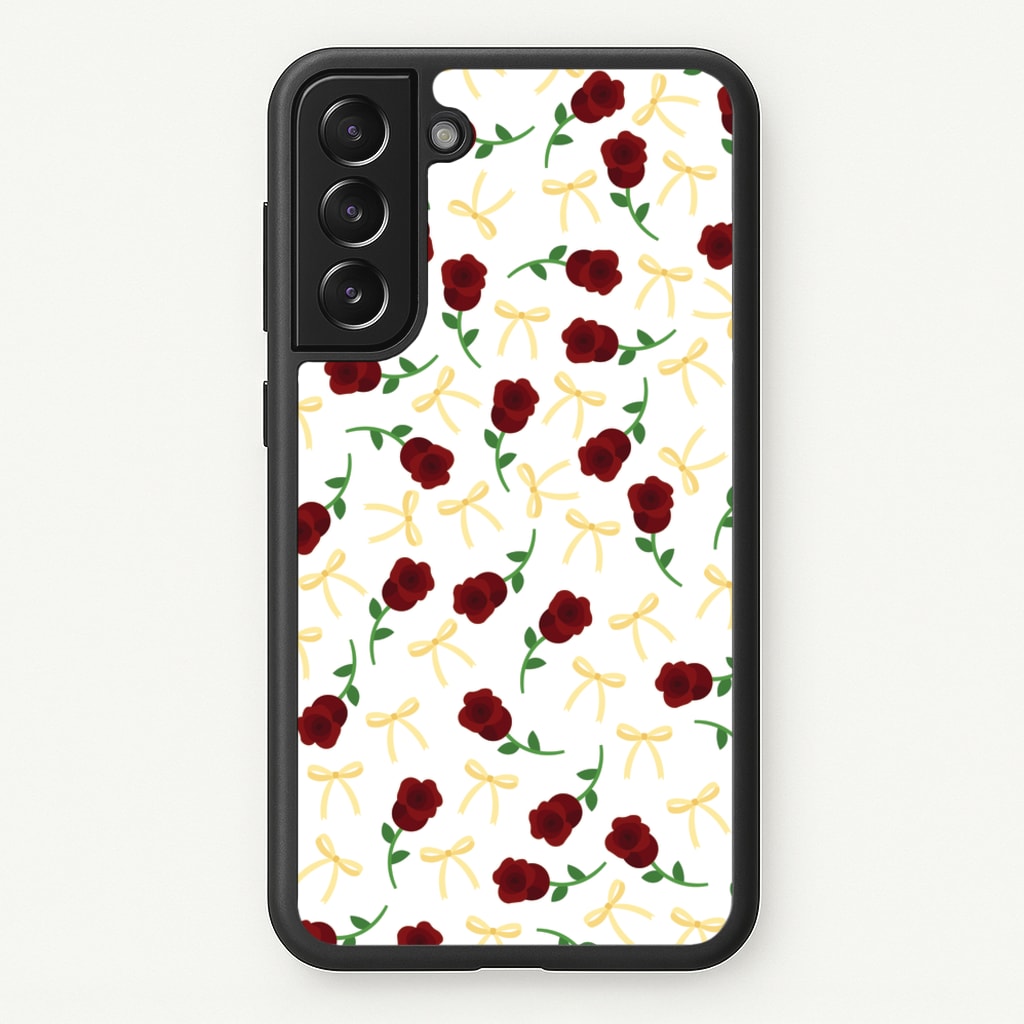 Roses And Bows Pattern - Clean Girl Aesthetic Phone Case for Galaxy S21
