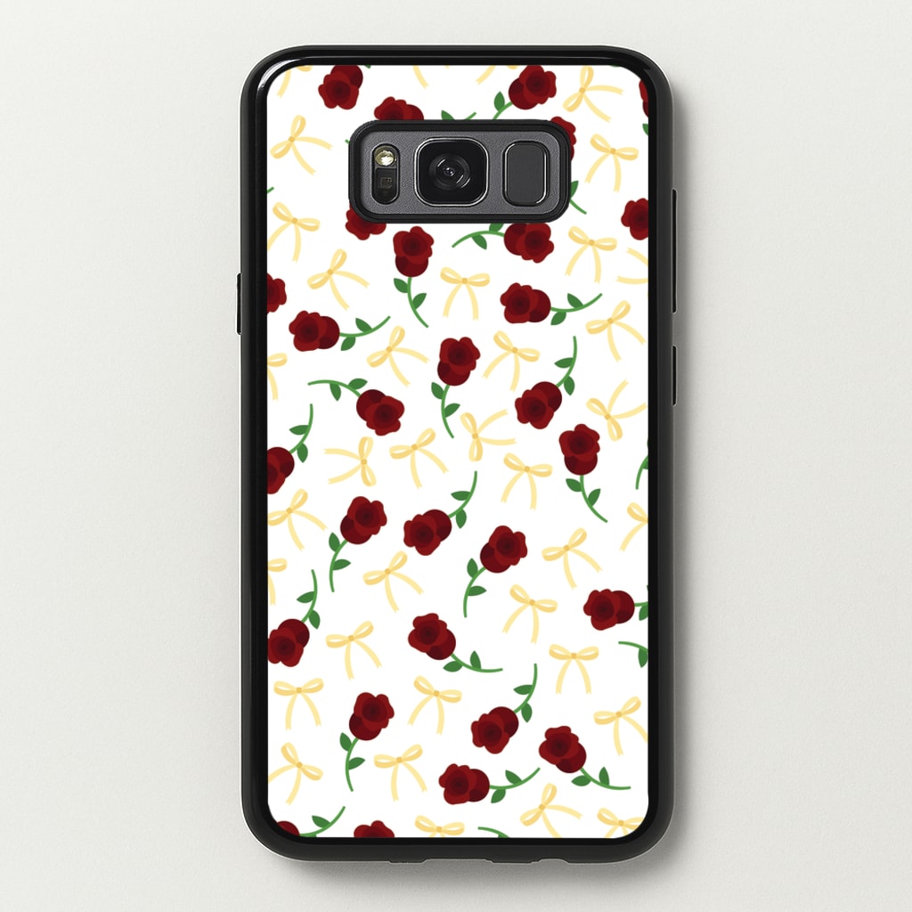 Roses And Bows Pattern - Clean Girl Aesthetic Phone Case for Galaxy S8 Plus