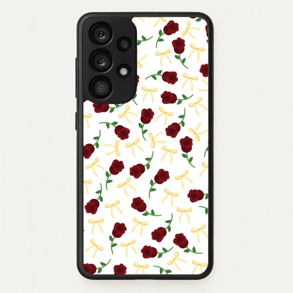 Roses And Bows Pattern - Clean Girl Aesthetic Phone Case for Galaxy A53