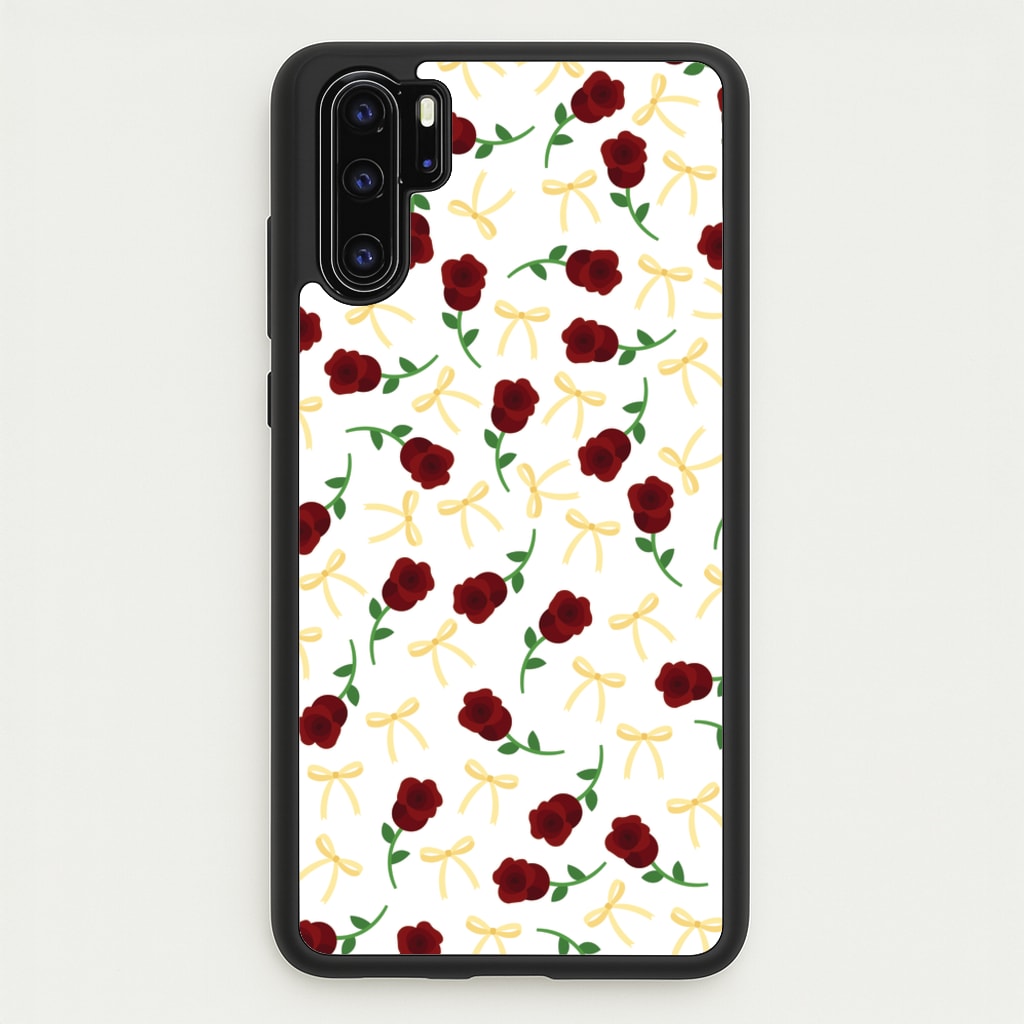 Roses And Bows Pattern - Clean Girl Aesthetic Phone Case for Huawei P30 Pro