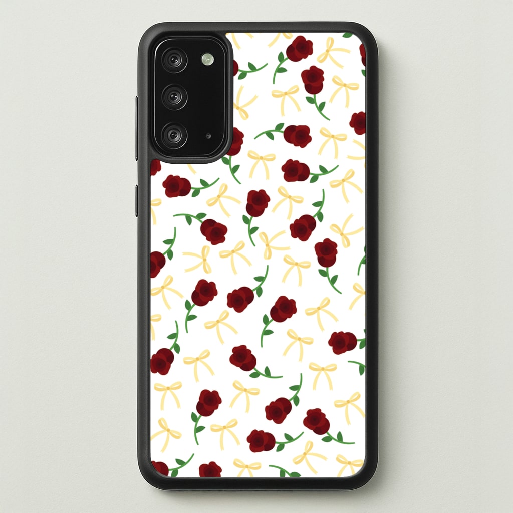 Roses And Bows Pattern - Clean Girl Aesthetic Phone Case for Galaxy Note 20