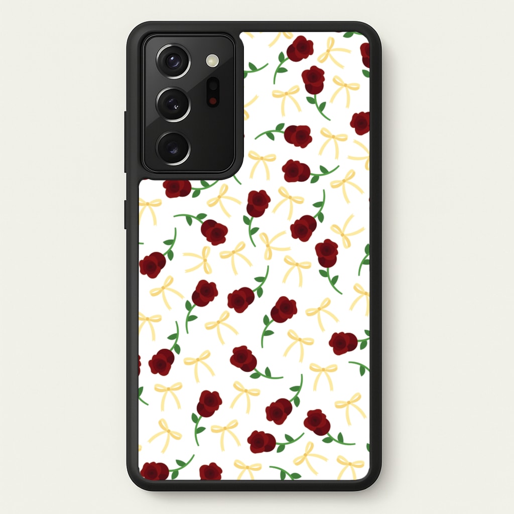 Roses And Bows Pattern - Clean Girl Aesthetic Phone Case for Galaxy Note 20 Ultra
