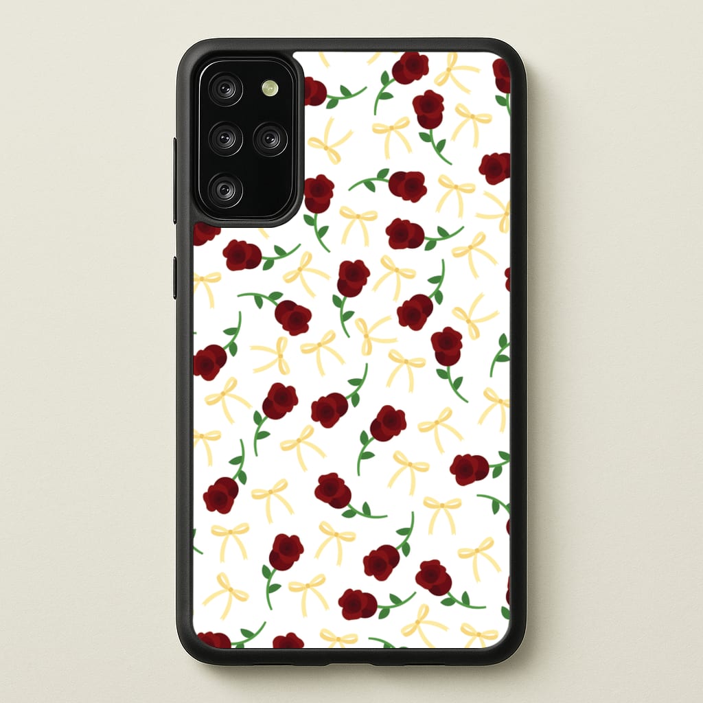 Roses And Bows Pattern - Clean Girl Aesthetic Phone Case for Galaxy S20 Plus