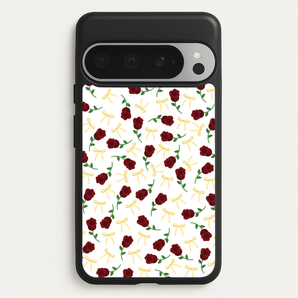 Roses And Bows Pattern - Clean Girl Aesthetic Phone Case for Google Pixel 9 Pro XL