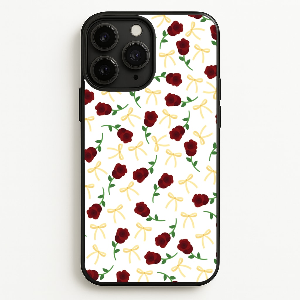 Roses And Bows Pattern - Clean Girl Aesthetic Phone Case for iPhone 11 Pro Max